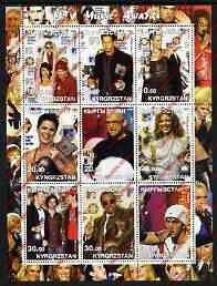 Kyrgyzstan 2002 MTV Music Awards Illegal Stamp Sheetlet of Nine Kyrgyzstan 2002 MTV Music Awards Illegal Stamp Sheetlet of Nine