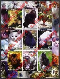 Kyrgyzstan 2004 Cats Turkish Angora Illegal Stamp Sheetlet of Nine Kyrgyzstan 2004 Cats Turkish Angora Illegal Stamp Sheetlet of Nine