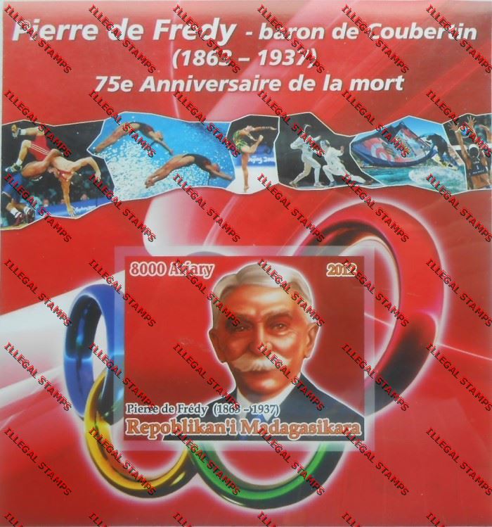 Madagascar 2012 Pierre Fredy Illegal Stamp Souvenir Sheet Madagascar 2012 Pierre Fredy Illegal Stamp Souvenir Sheet