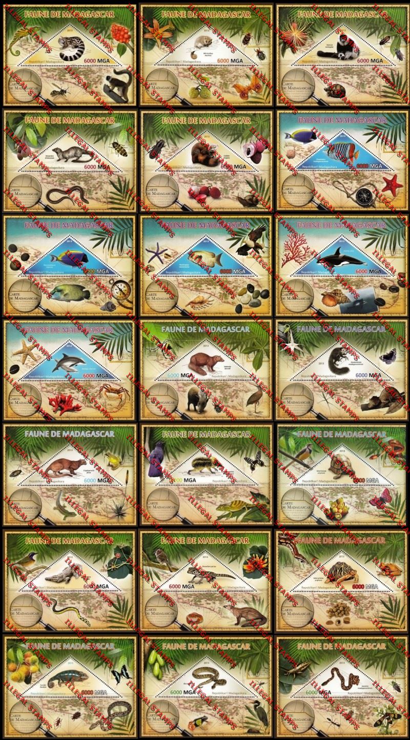 Madagascar 2013 Fauna and Wildlife of Madagascar Illegal Stamp Souvenir Sheets Madagascar 2013 Fauna and Wildlife of Madagascar Illegal Stamp Souvenir Sheets