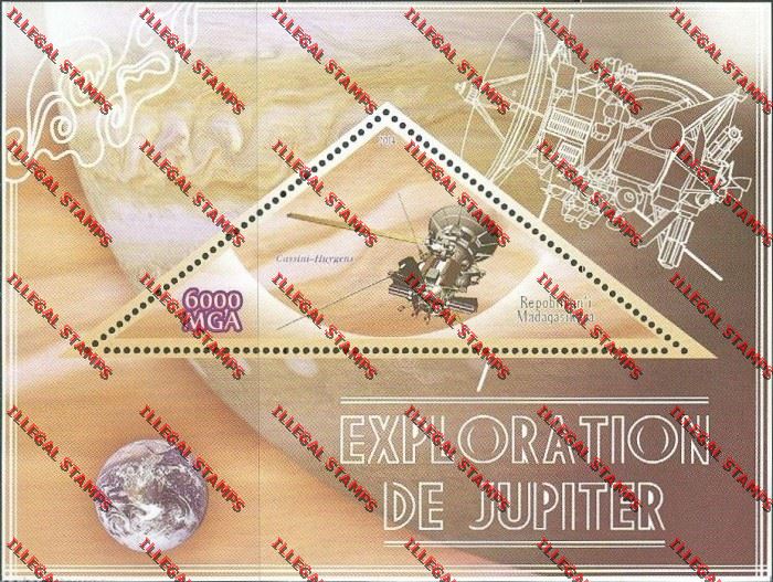 Madagascar 2014 Exploration of Jupiter Illegal Stamp Souvenir Sheet Madagascar 2014 Exploration of Jupiter Illegal Stamp Souvenir Sheet