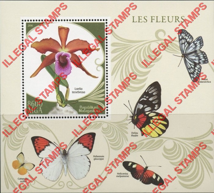 Madagascar 2016 Flowers Illegal Stamp Souvenir Sheet of 1 Madagascar 2016 Flowers Illegal Stamp Souvenir Sheet of 1