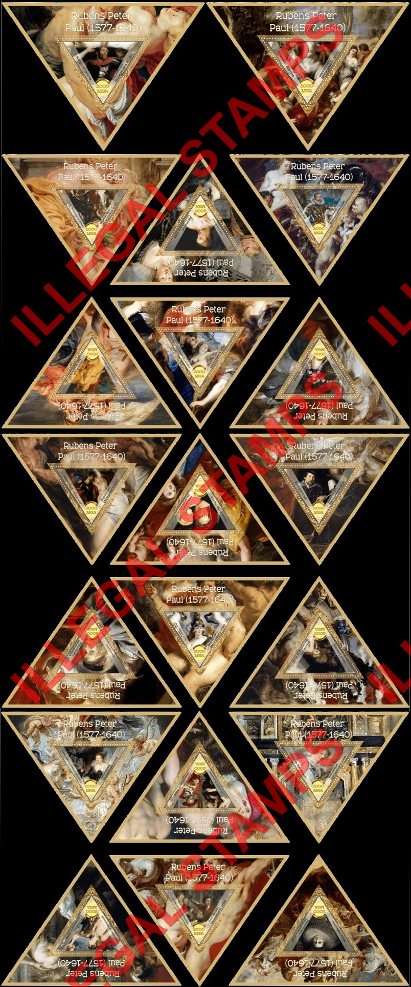 Madagascar 2016 Paintings by Peter Paul Rubens Illegal Stamp Souvenir Sheets of 1 Madagascar 2016 Paintings by Peter Paul Rubens Illegal Stamp Souvenir Sheets of 1