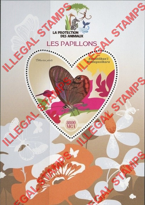 Madagascar 2017 Butterflies Illegal Stamp Souvenir Sheet of 1 Madagascar 2017 Butterflies Illegal Stamp Souvenir Sheet of 1
