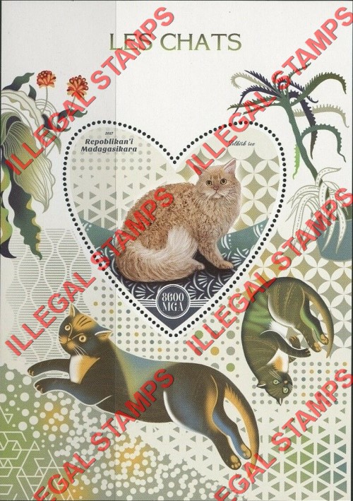 Madagascar 2017 Cats Illegal Stamp Souvenir Sheet of 1 Madagascar 2017 Cats Illegal Stamp Souvenir Sheet of 1