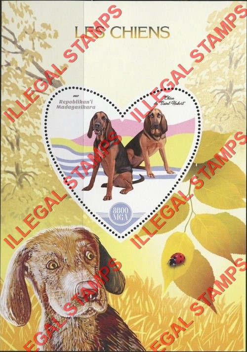 Madagascar 2017 Dogs Illegal Stamp Souvenir Sheet of 1 Madagascar 2017 Dogs Illegal Stamp Souvenir Sheet of 1