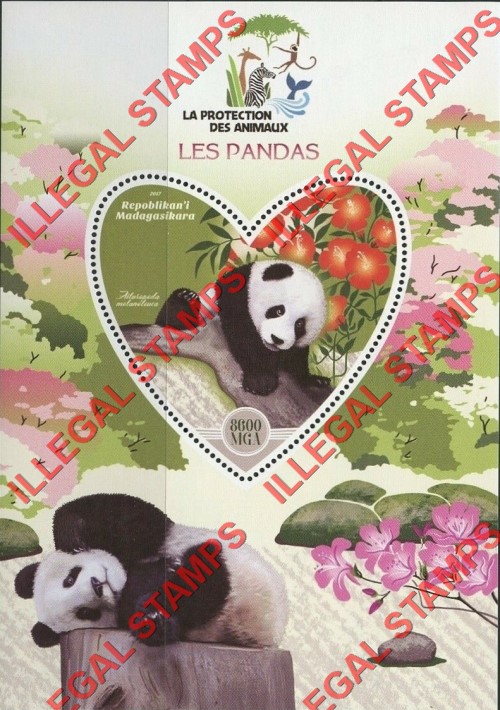 Madagascar 2017 Pandas Illegal Stamp Souvenir Sheet of 1 Madagascar 2017 Pandas Illegal Stamp Souvenir Sheet of 1