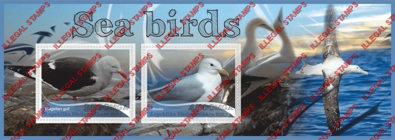 Madagascar 2017 Sea Birds Illegal Stamp Souvenir Sheet of 2 Madagascar 2017 Sea Birds Illegal Stamp Souvenir Sheet of 2
