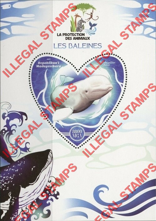Madagascar 2017 Whales Illegal Stamp Souvenir Sheet of 1 Madagascar 2017 Whales Illegal Stamp Souvenir Sheet of 1