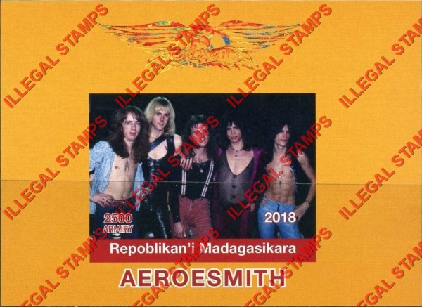 Madagascar 2018 Aeroesmith Illegal Stamp Souvenir Sheet of 1 Madagascar 2018 Aeroesmith Illegal Stamp Souvenir Sheet of 1