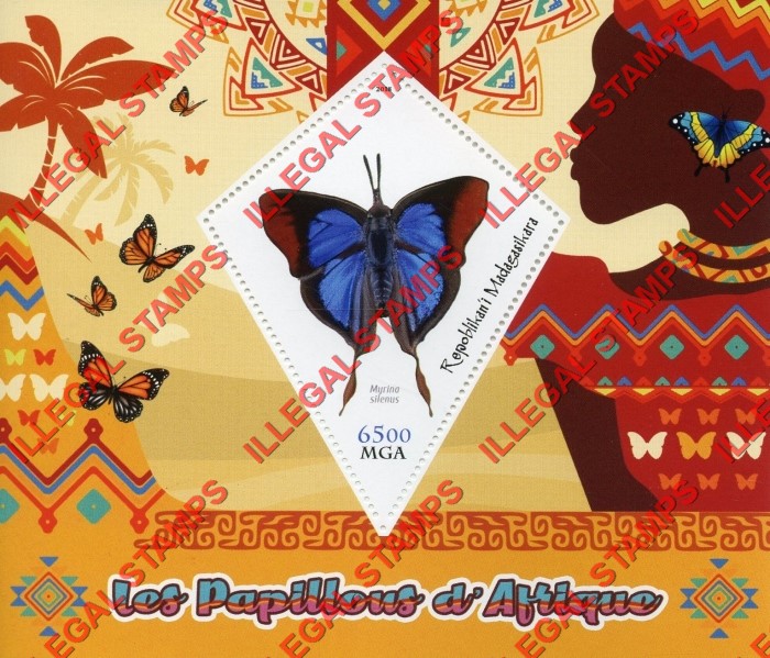 Madagascar 2018 Butterflies Illegal Stamp Souvenir Sheet of 1 Madagascar 2018 Butterflies Illegal Stamp Souvenir Sheet of 1