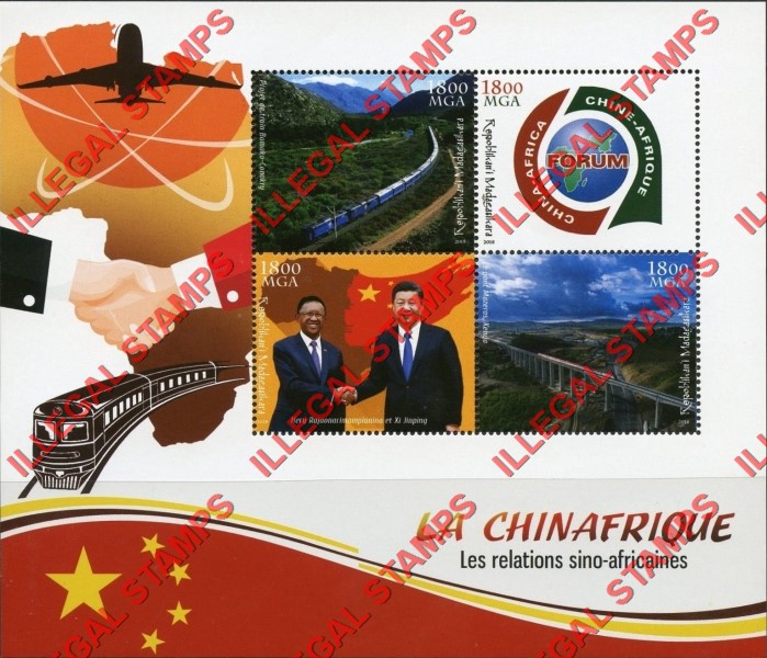 Madagascar 2018 China Africa Relations Xi Jinping Illegal Stamp Souvenir Sheet of 4 Madagascar 2018 China Africa Relations Xi Jinping Illegal Stamp Souvenir Sheet of 4