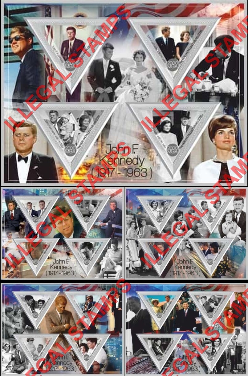 Madagascar 2018 John F. Kennedy Illegal Stamp Souvenir Sheets of 4 (Set 3) Madagascar 2018 John F. Kennedy Illegal Stamp Souvenir Sheets of 4 (Set 3)
