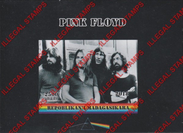 Madagascar 2018 Pink Floyd Illegal Stamp Souvenir Sheet of 1 Madagascar 2018 Pink Floyd Illegal Stamp Souvenir Sheet of 1