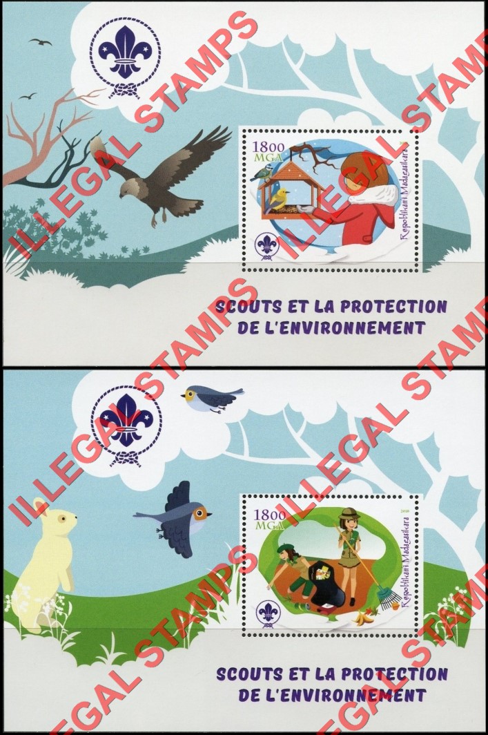 Madagascar 2018 Scouts Protection of the Environment Illegal Stamp Souvenir Sheets of 1 Part 1) Madagascar 2018 Scouts Protection of the Environment Illegal Stamp Souvenir Sheets of 1 (Part 1)
