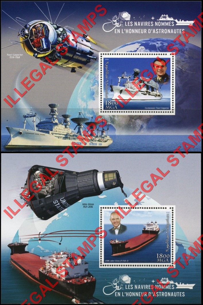 Madagascar 2018 Ships Named After Astronauts Illegal Stamp Souvenir Sheets of 1 (Part 2) Madagascar 2018 Ships Named After Astronauts Illegal Stamp Souvenir Sheets of 1 (Part 2)