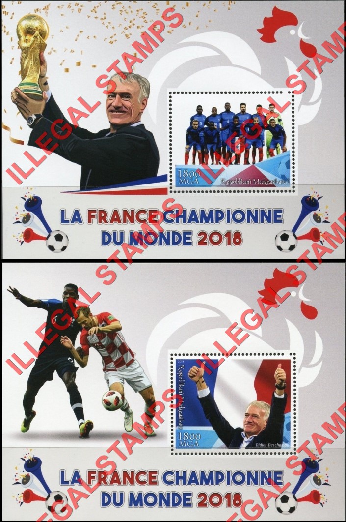 Madagascar 2018 World Cup Soccer French Champions Illegal Stamp Souvenir Sheets of 1 (Part 2) Madagascar 2018 World Cup Soccer French Champions Illegal Stamp Souvenir Sheets of 1 (Part 2)