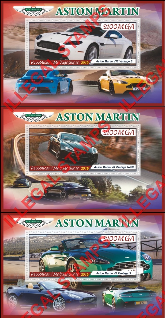 Madagascar 2019 Cars Aston Martin Illegal Stamp Souvenir Sheets of 1 (Part 1) Madagascar 2019 Cars Aston Martin Illegal Stamp Souvenir Sheets of 1 (Part 1)