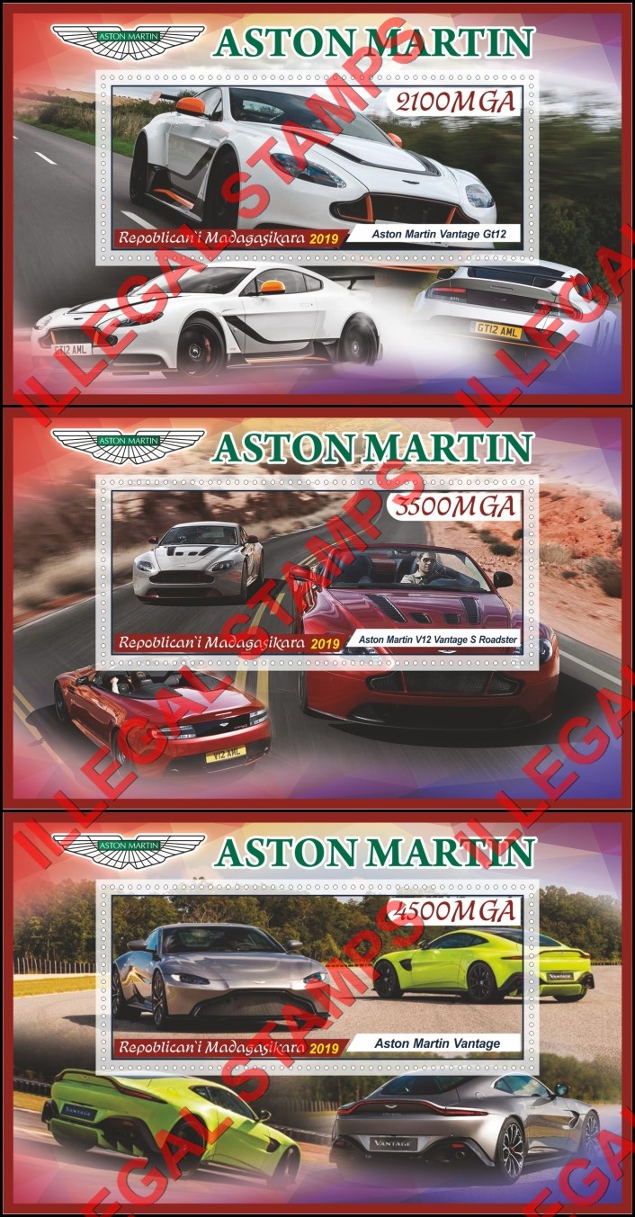 Madagascar 2019 Cars Aston Martin Illegal Stamp Souvenir Sheets of 1 (Part 2) Madagascar 2019 Cars Aston Martin Illegal Stamp Souvenir Sheets of 1 (Part 2)