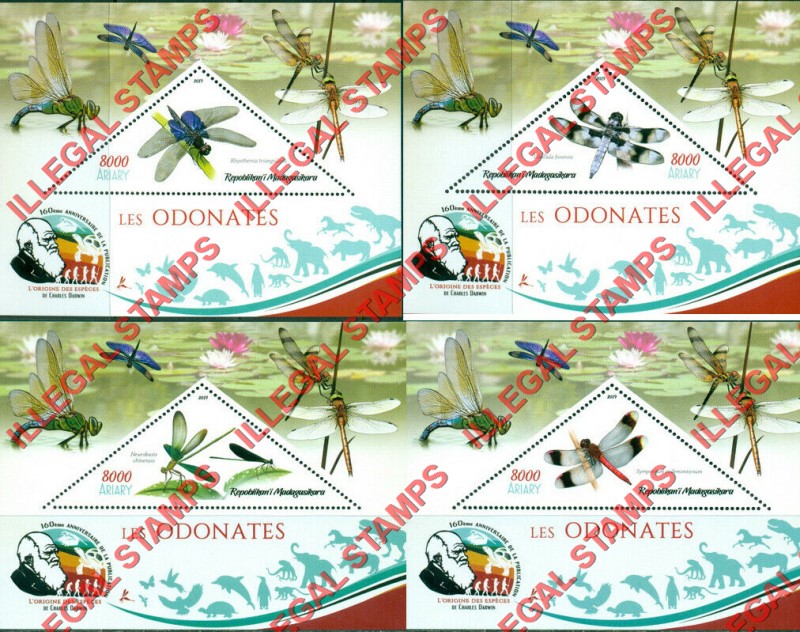 Madagascar 2019 Insects Illegal Stamp Souvenir Sheets of 1 Madagascar 2019 Insects Illegal Stamp Souvenir Sheets of 1