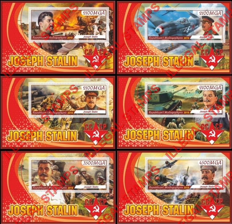 Madagascar 2019 Joseph Stalin (different) Illegal Stamp Souvenir Sheets of 1 Madagascar 2019 Joseph Stalin (different) Illegal Stamp Souvenir Sheets of 1