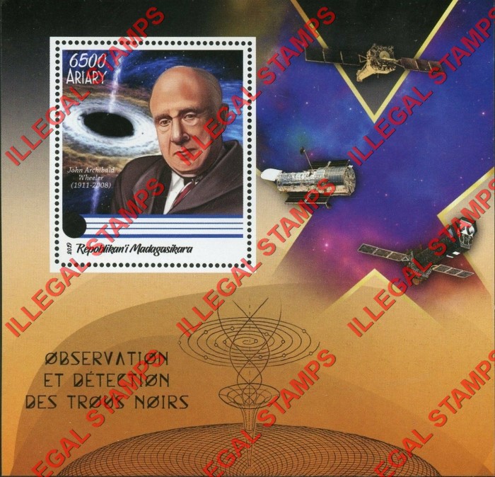 Madagascar 2019 Observation and Detection of Black Holes Illegal Stamp Souvenir Sheet of 1 Madagascar 2019 Observation and Detection of Black Holes Illegal Stamp Souvenir Sheet of 1