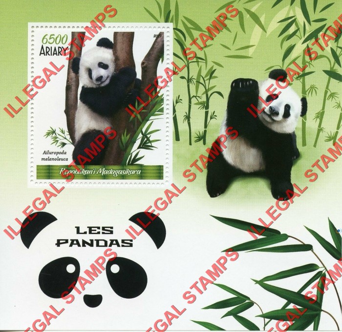 Madagascar 2019 Pandas Illegal Stamp Souvenir Sheet of 1 Madagascar 2019 Pandas Illegal Stamp Souvenir Sheet of 1