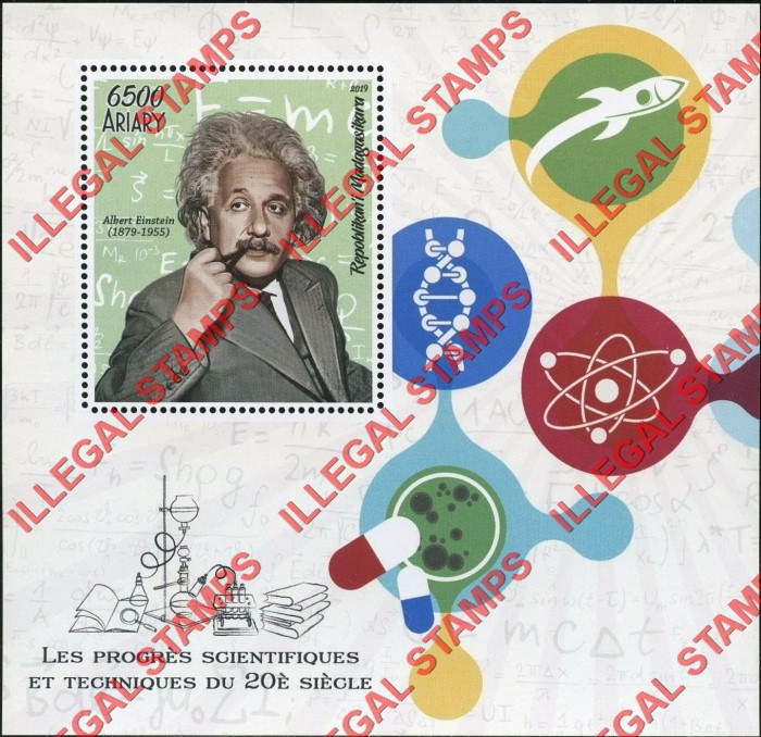 Madagascar 2019 Scientific Progress of the 20th Century Illegal Stamp Souvenir Sheet of 1 Madagascar 2019 Scientific Progress of the 20th Century Illegal Stamp Souvenir Sheet of 1
