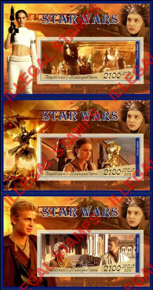 Madagascar 2019 Star Wars Illegal Stamp Souvenir Sheets of 1 (Part 2) Madagascar 2019 Star Wars Illegal Stamp Souvenir Sheets of 1 (Part 2)