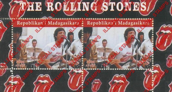Madagascar 2022 The Rolling Stones Rock Band Illegal Stamp Souvenir Sheet of 2 (Sheet 6) Madagascar 2022 The Rolling Stones Rock Band Illegal Stamp Souvenir Sheet of 2 (Sheet 6)