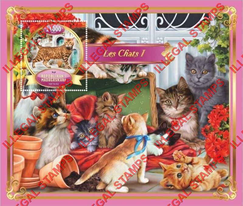 Madagascar 2022 Cats Illegal Stamp Souvenir Sheet of 1 (Sheet 1) Madagascar 2022 Cats Illegal Stamp Souvenir Sheet of 1 (Sheet 1)