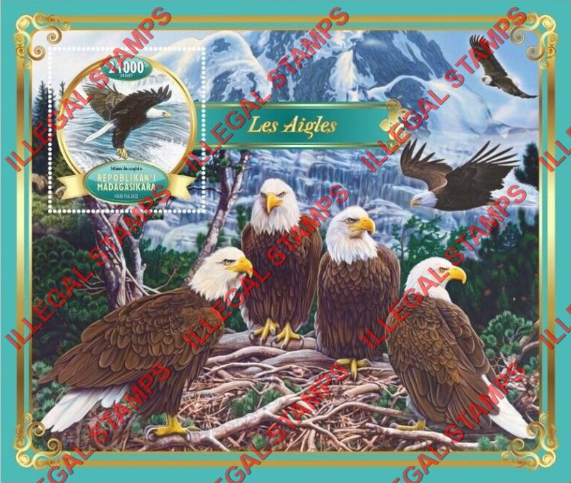 Madagascar 2022 Eagles Illegal Stamp Souvenir Sheet of 1 Madagascar 2022 Eagles Illegal Stamp Souvenir Sheet of 1