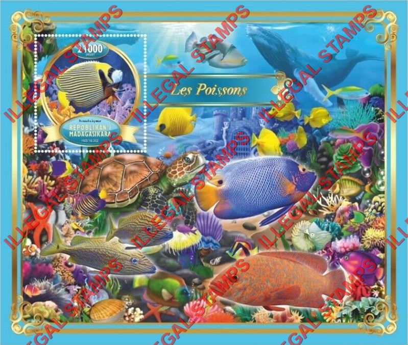 Madagascar 2022 Fish Illegal Stamp Souvenir Sheet of 1 Madagascar 2022 Fish Illegal Stamp Souvenir Sheet of 1