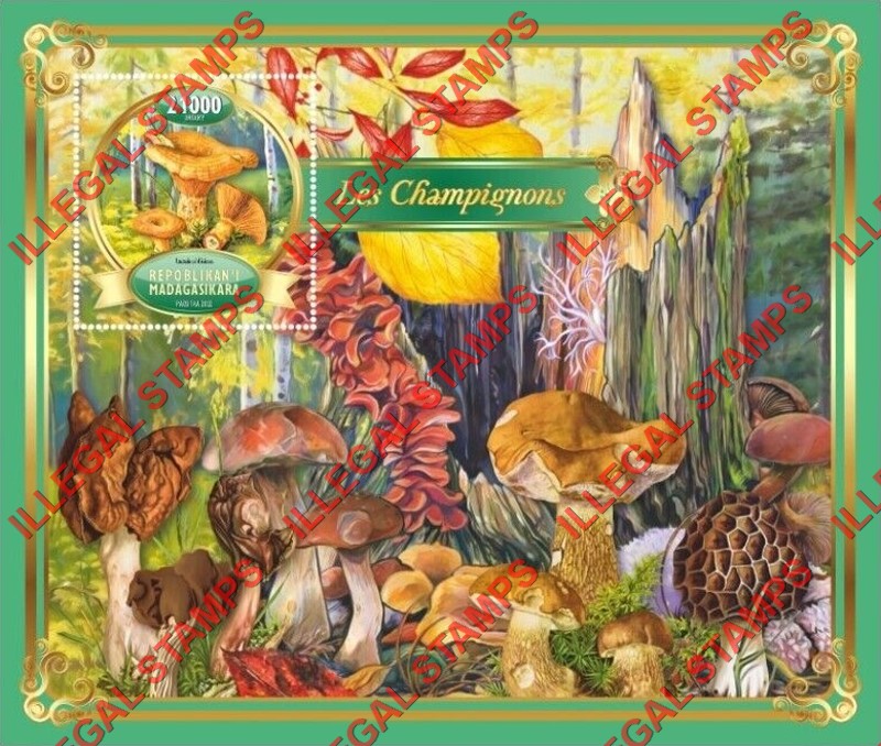 Madagascar 2022 Mushrooms Illegal Stamp Souvenir Sheet of 1 Madagascar 2022 Mushrooms Illegal Stamp Souvenir Sheet of 1