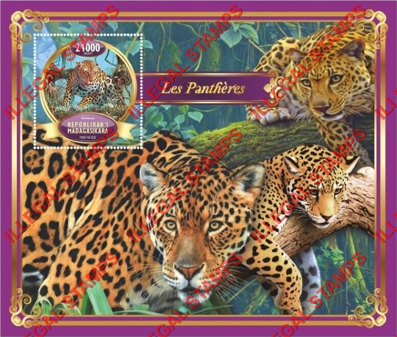 Madagascar 2022 Panthers Illegal Stamp Souvenir Sheet of 1 Madagascar 2022 Panthers Illegal Stamp Souvenir Sheet of 1