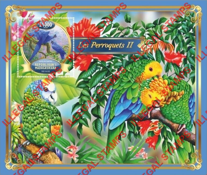 Madagascar 2022 Parrots Illegal Stamp Souvenir Sheet of 1 (Sheet 2) Madagascar 2022 Parrots Illegal Stamp Souvenir Sheet of 1 (Sheet 2)