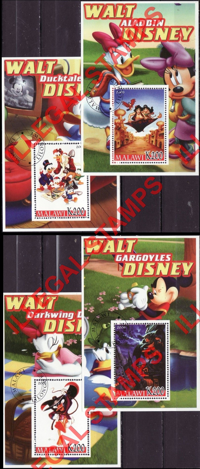 Malawi 2006 Disney Cartoons Illegal Stamp Souvenir Sheets of 1 (Part 3) Malawi 2006 Disney Cartoons Illegal Stamp Souvenir Sheets of 1 (Part 3)