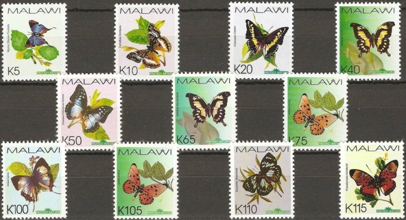Malawi 2007 Butterflies Definitives Like the 2002 Issue Malawi 2007 Butterflies Definitives Like the 2002 Issue