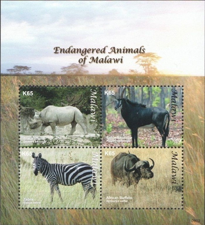 Malawi 2009 Endangered Animals of Malawi Scott 745 Malawi 2009 Endangered Animals of Malawi Scott 745