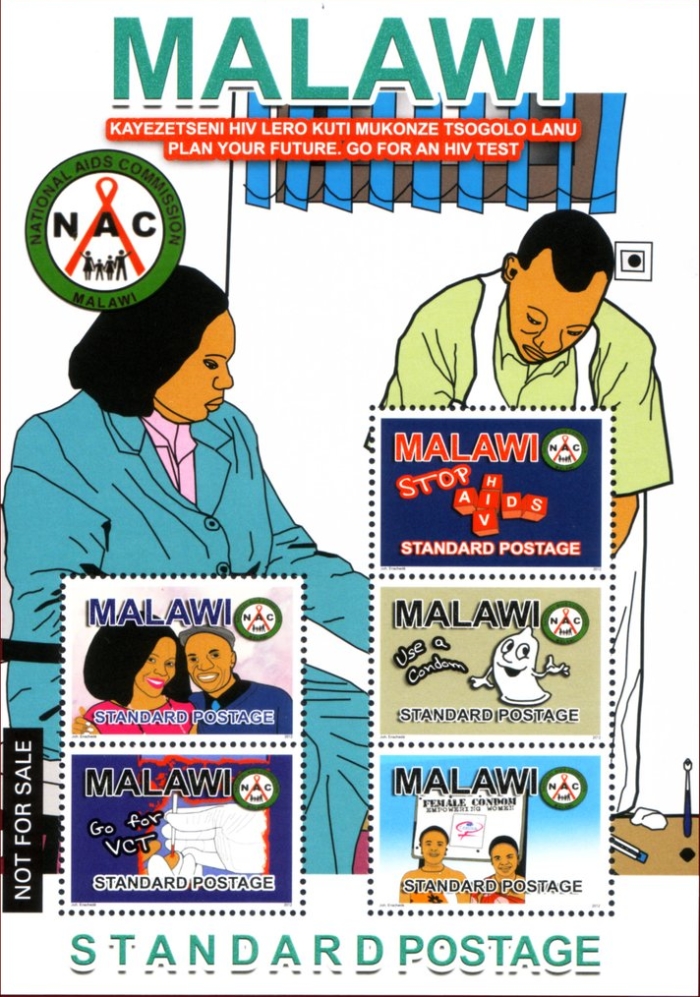 Malawi 2012 AIDS Prevention Souvenir Sheet Michel BL100 Malawi 2012 AIDS Prevention Souvenir Sheet Michel BL100