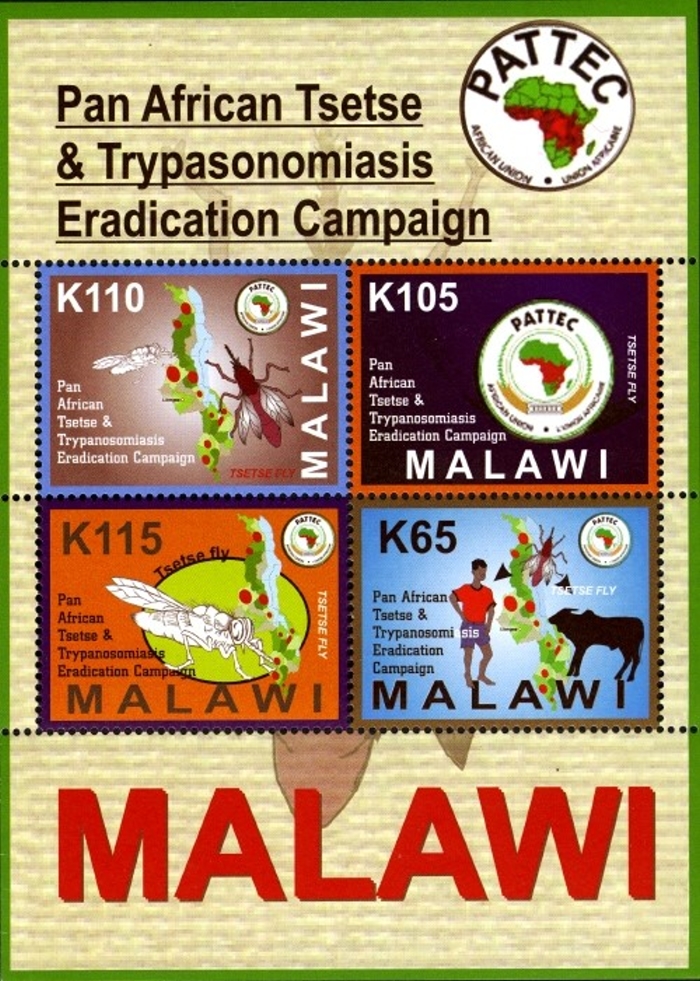 Malawi 2012 Pan-African Tsetse and Trypasonomiasis Eradication Campaign Souvenir Sheet Scott 774 Malawi 2012 Pan-African Tsetse and Trypasonomiasis Eradication Campaign Souvenir Sheet Scott 774