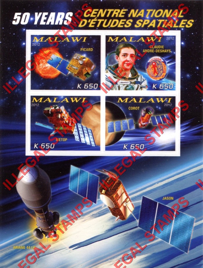 Malawi 2012 Space 50 Years Illegal Stamp Souvenir Sheets of 4 (Part 2) Malawi 2012 Space 50 Years Illegal Stamp Souvenir Sheets of 4 (Part 2)