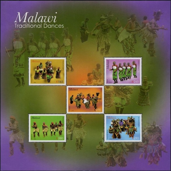 Malawi 2013 Traditional Dances Souvenir Sheet Scott 784a Malawi 2013 Traditional Dances Souvenir Sheet Scott 784a