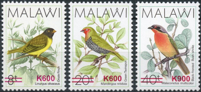 Malawi 2018 Surcharged in Red (1988) Birds Malawi 2018 Surcharged in Red (1988) Birds
