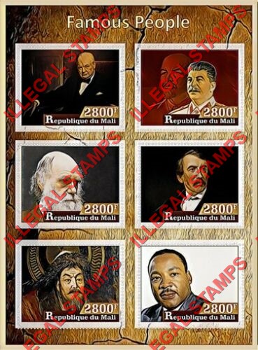 Mali 2017 Famous People Illegal Stamp Souvenir Sheet of 6 Mali 2017 Famous People Illegal Stamp Souvenir Sheet of 6
