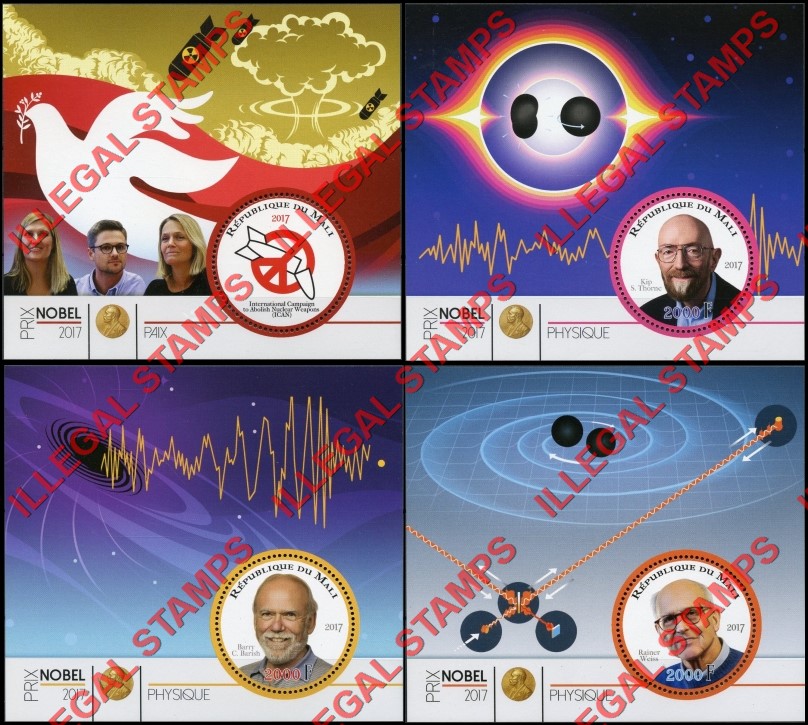 Mali 2017 Nobel Prize Illegal Stamp Souvenir Sheets of 1 (Part 3) Mali 2017 Nobel Prize Illegal Stamp Souvenir Sheets of 1 (Part 3)