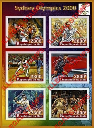 Mali 2017 Olympics in Sydney 2000 Illegal Stamp Souvenir Sheet of 6 Mali 2017 Olympics in Sydney 2000 Illegal Stamp Souvenir Sheet of 6