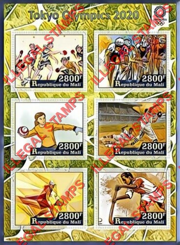Mali 2017 Olympics in Tokyo 2020 Illegal Stamp Souvenir Sheet of 6 Mali 2017 Olympics in Tokyo 2020 Illegal Stamp Souvenir Sheet of 6