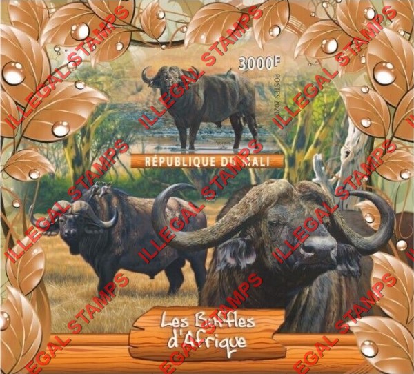 Mali 2020 Buffalo Illegal Stamp Souvenir Sheet of 1 Mali 2020 Buffalo Illegal Stamp Souvenir Sheet of 1