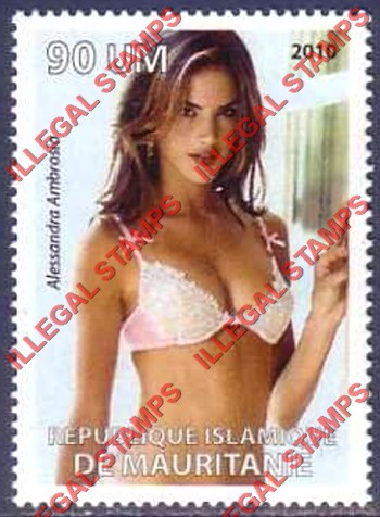 MAURITANIA 2010 Alessandra Ambrosio Counterfeit Illegal Stamp (Stamp 1) MAURITANIA 2010 Alessandra Ambrosio Counterfeit Illegal Stamp (Stamp 1)